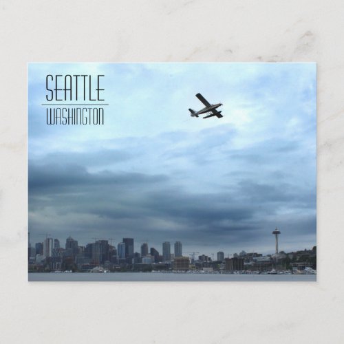 Seattle WA Seaplane Taking Off from Lake Union Postcard