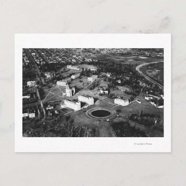 Seattle, WA University of WA Campus Aerial Postcard (Front)