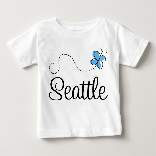 Seattle WA Washington Butterfly Infant Tee Shirt
