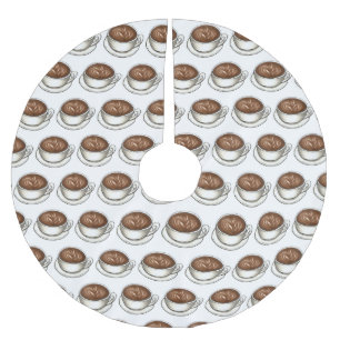 Seattle WA Washington Coffee Cup Latte Brushed Polyester Tree Skirt