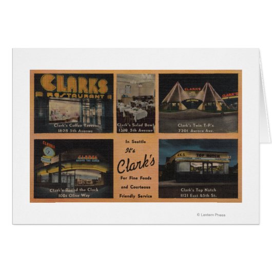 Seattle, WAAD for Clark's Restaurants Cards (Front Horizontal)