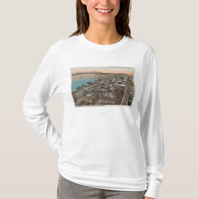 Seattle, WAAerial of Downtown Seattle & Bay T-Shirt (Front)