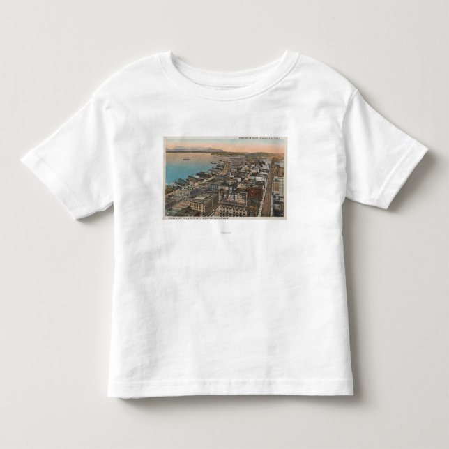 Seattle, WAAerial of Downtown Seattle & Bay Toddler T-shirt (Front)