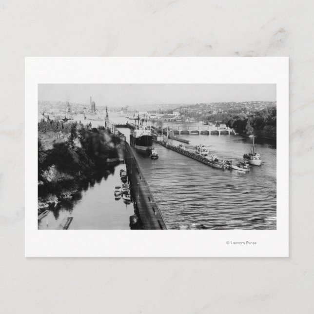 Seattle, WABallard Locks Ship Canal Photograph Postcard (Front)