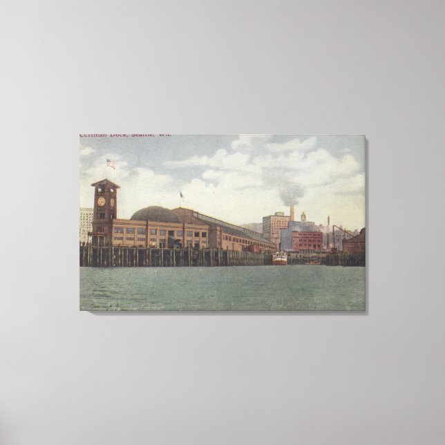 Seattle, WAColeman Dock on Seattle Waterfront Canvas Print (Front)