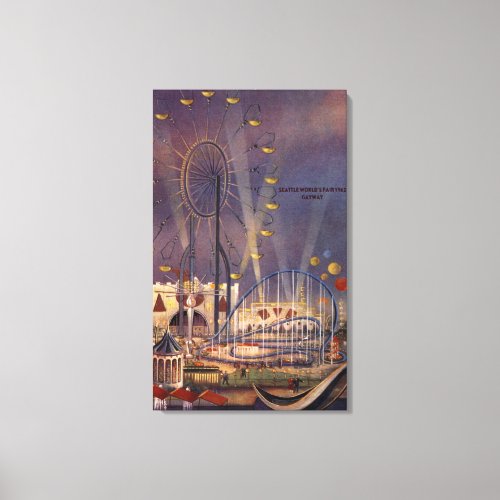 Seattle Washington1962 Worlds Fair Poster Canvas Print