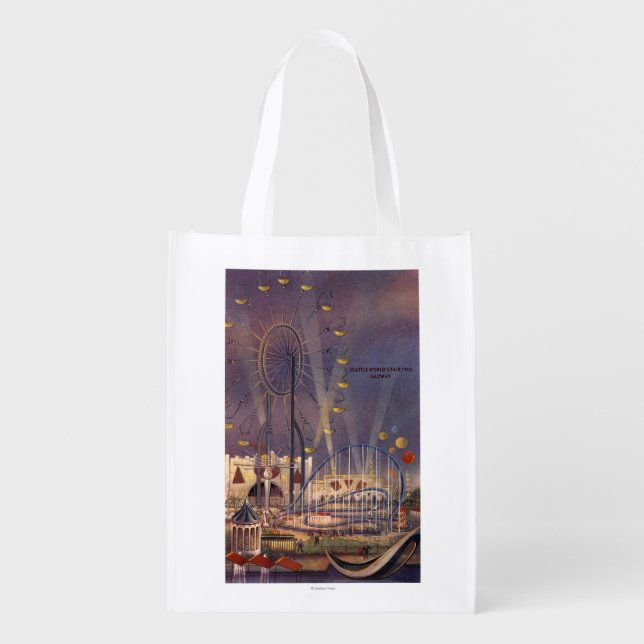 Seattle, Washington1962 World's Fair Poster Grocery Bag (Front)