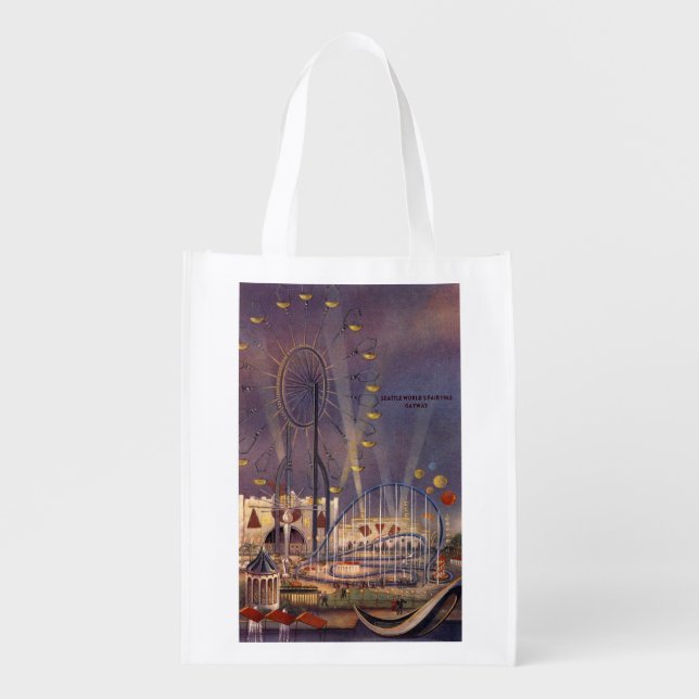 Seattle, Washington1962 World's Fair Poster Grocery Bag (Front)