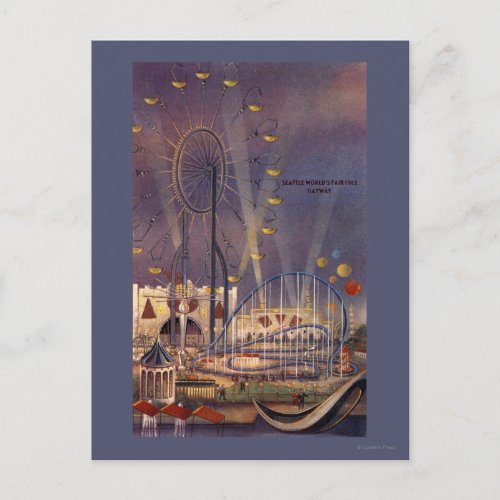 Seattle Washington1962 Worlds Fair Poster Postcard