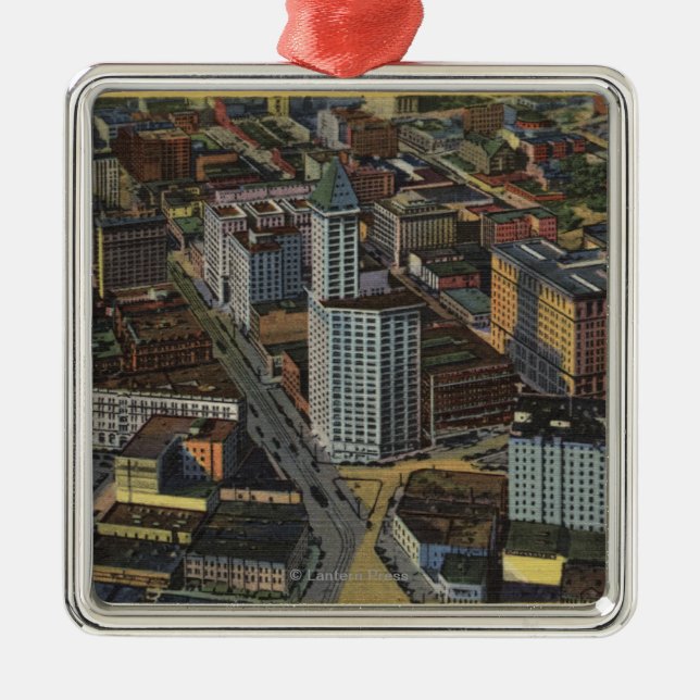 Seattle, Washington - Aerial of Smith Metal Ornament (Front)