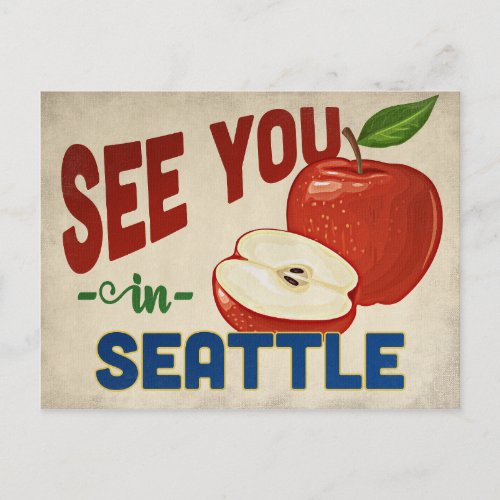 Seattle Washington Apple _ Vintage Travel Postcard