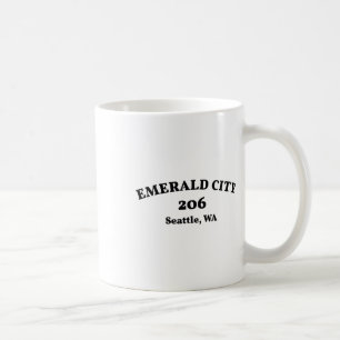 Seattle Washington Area Code 206 Emerald City Coffee Mug