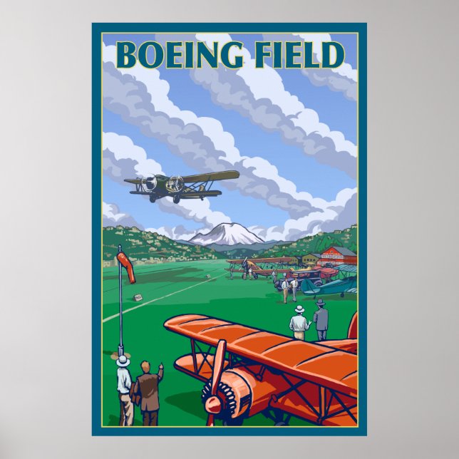 Seattle, Washington - Boeing Field Poster (Front)