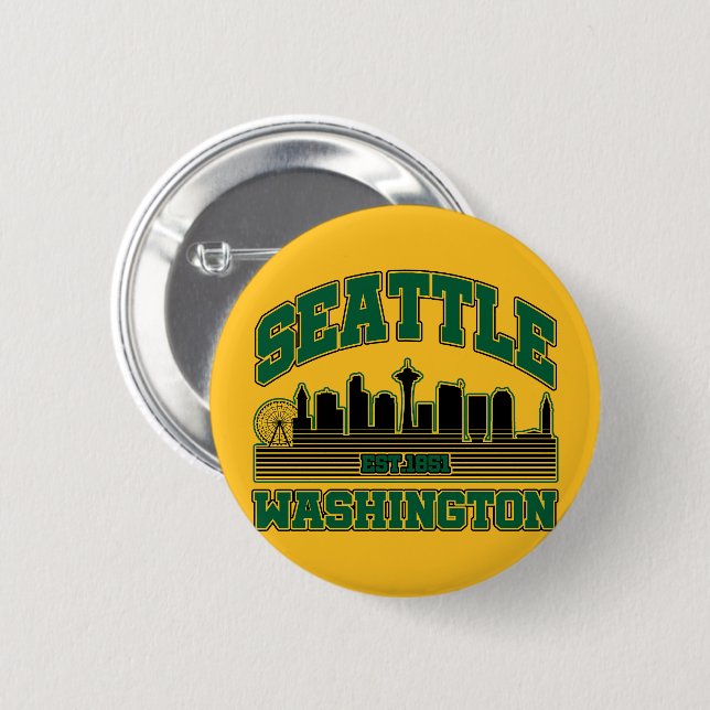 Seattle,Washington Button (Front & Back)