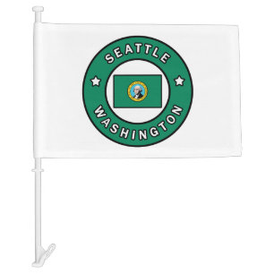 Seattle Washington Car Flag
