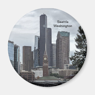 Seattle Washington city photo. Magnet