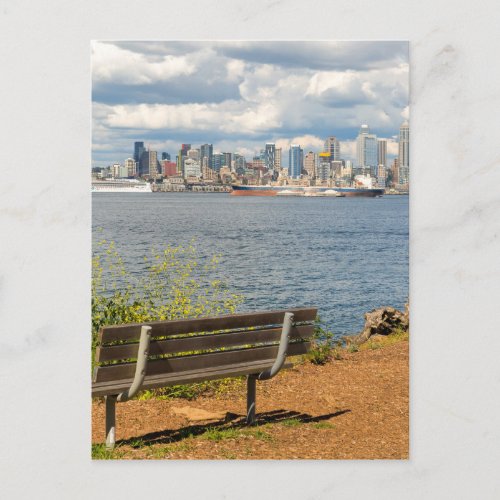 Seattle Washington city skyline from Alki Beach Postcard