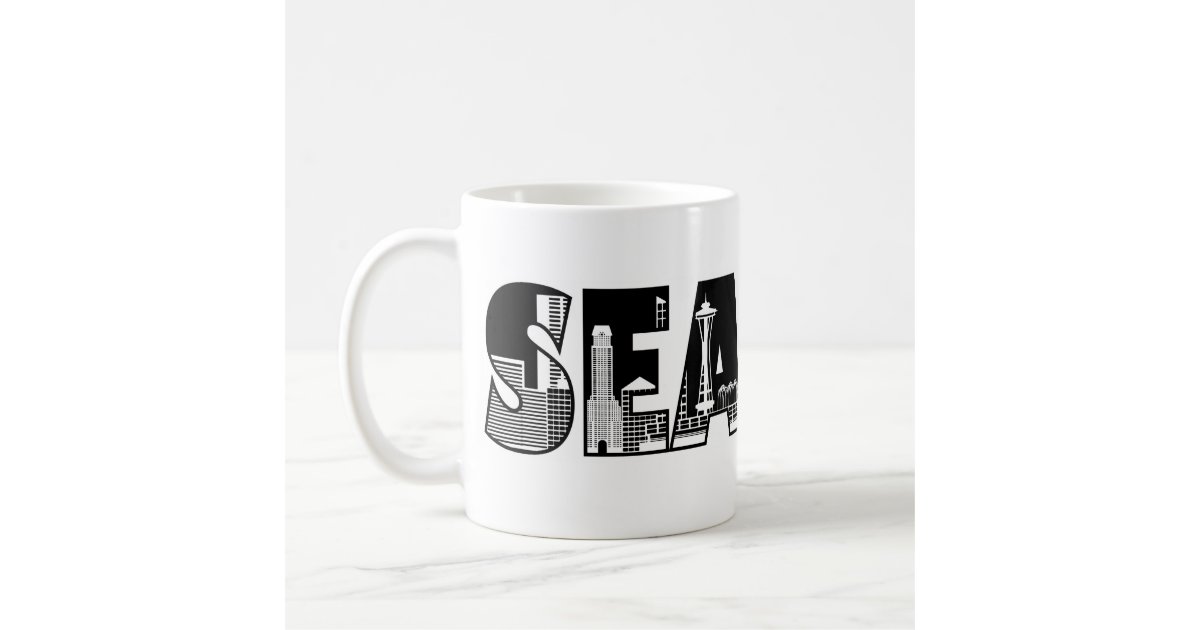 Seattle Washington City Skyline Silhouette Mug | Zazzle