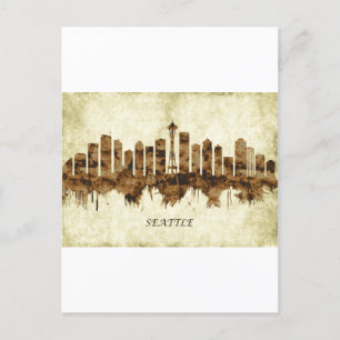 Seattle Washington Cityscape Invitation Postcard