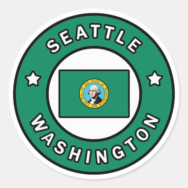 Seattle Washington Classic Round Sticker (Front)