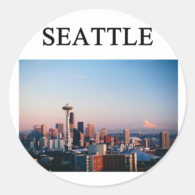 SEATTLE washington Classic Round Sticker (Front)