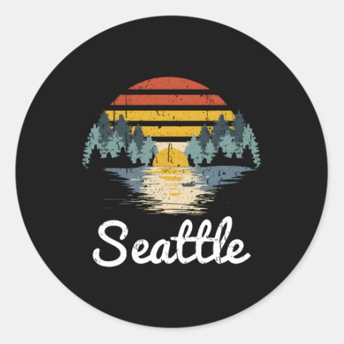 Seattle Washington Classic Round Sticker