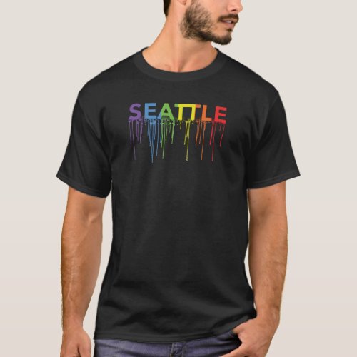 Seattle Washington Downtown Rainbow LGBT Gay Pride T_Shirt