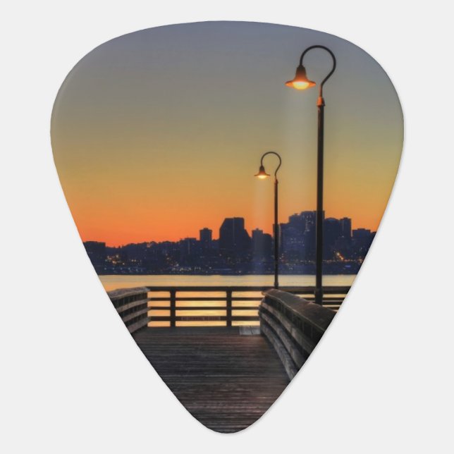 Seattle Washington Downtown Skyline Guitar Pick (Front)