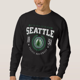 Seattle Washington Evergreen Pine Tree Sunset WA S Sweatshirt