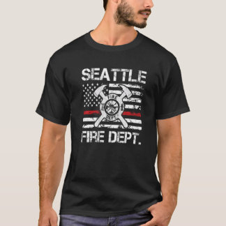 Seattle Washington Fire Department Thin Red Line F T-Shirt