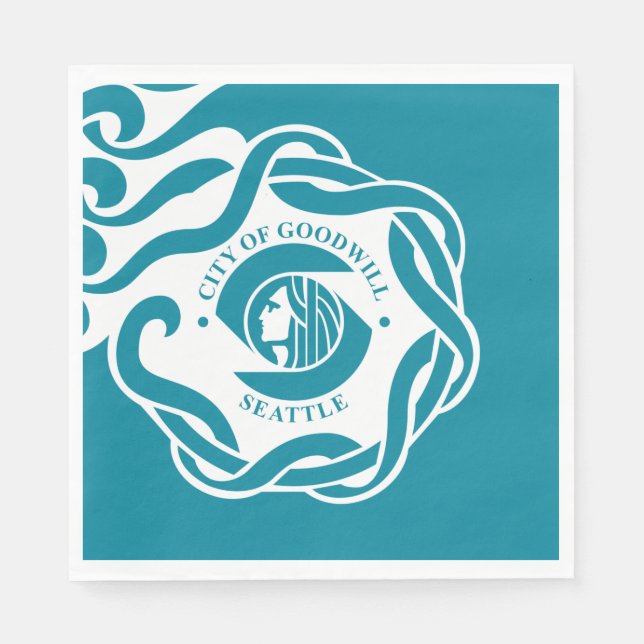 Seattle (Washington) Flag Napkins (Front)
