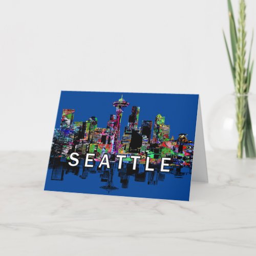 Seattle Washington in graffiti Card