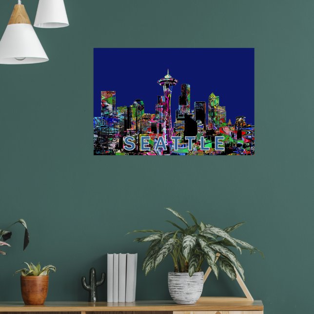 Seattle, Washington in graffiti Poster (Living Room 1)