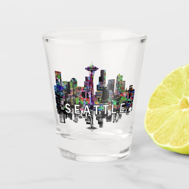 Seattle, Washington in graffiti  Shot Glass (Front)