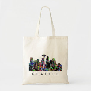Seattle, Washington in graffiti Tote Bag