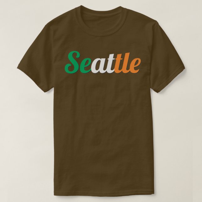 Seattle, Washington Ireland Flag St  T-Shirt (Design Front)