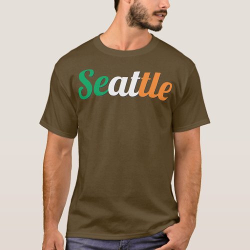 Seattle Washington Ireland Flag St  T_Shirt