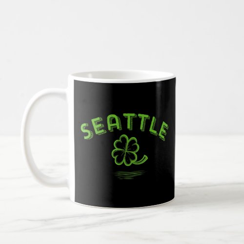 Seattle Washington Irish American Vintage Shamrock Coffee Mug