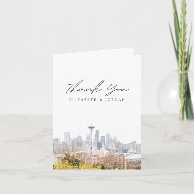 Seattle Washington Kerry Park Blank Thank You Card (Front)