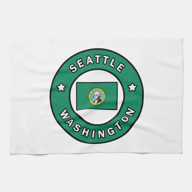 Seattle Washington Kitchen Towel (Horizontal)
