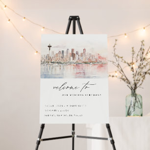 Seattle, Washington Landscape Wedding Welcome Foam Board