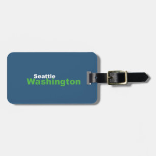 Seattle, Washington Luggage Tag w/ leather strap