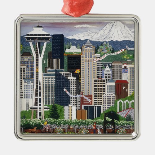 Seattle Washington Metal Ornament