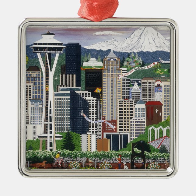 Seattle Washington Metal Ornament (Front)
