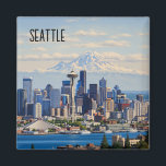 Seattle Washington Mt Rainier Magnet<br><div class="desc">Seattle, nestled between Puget Sound and Lake Washington, is a vibrant city known for its tech innovation, lush greenery, and dynamic arts and coffee culture. Its skyline—punctuated by the iconic Space Needle—is often captured with one of the Pacific Northwest’s most majestic features in the background: Mount Rainier. On clear days,...</div>