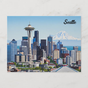 Seattle Washington Mt Rainier Postcard