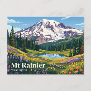 Seattle Washington Mt Rainier USA Postcard
