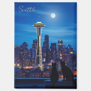 Seattle Washington Night Magnet