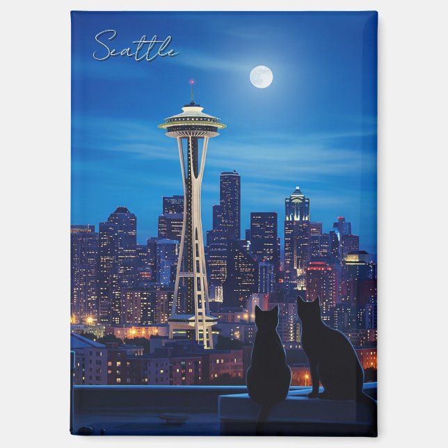 Seattle Washington Night Magnet (Front)