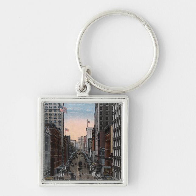 Seattle, Washington - North View of 2nd Keychain (Front)